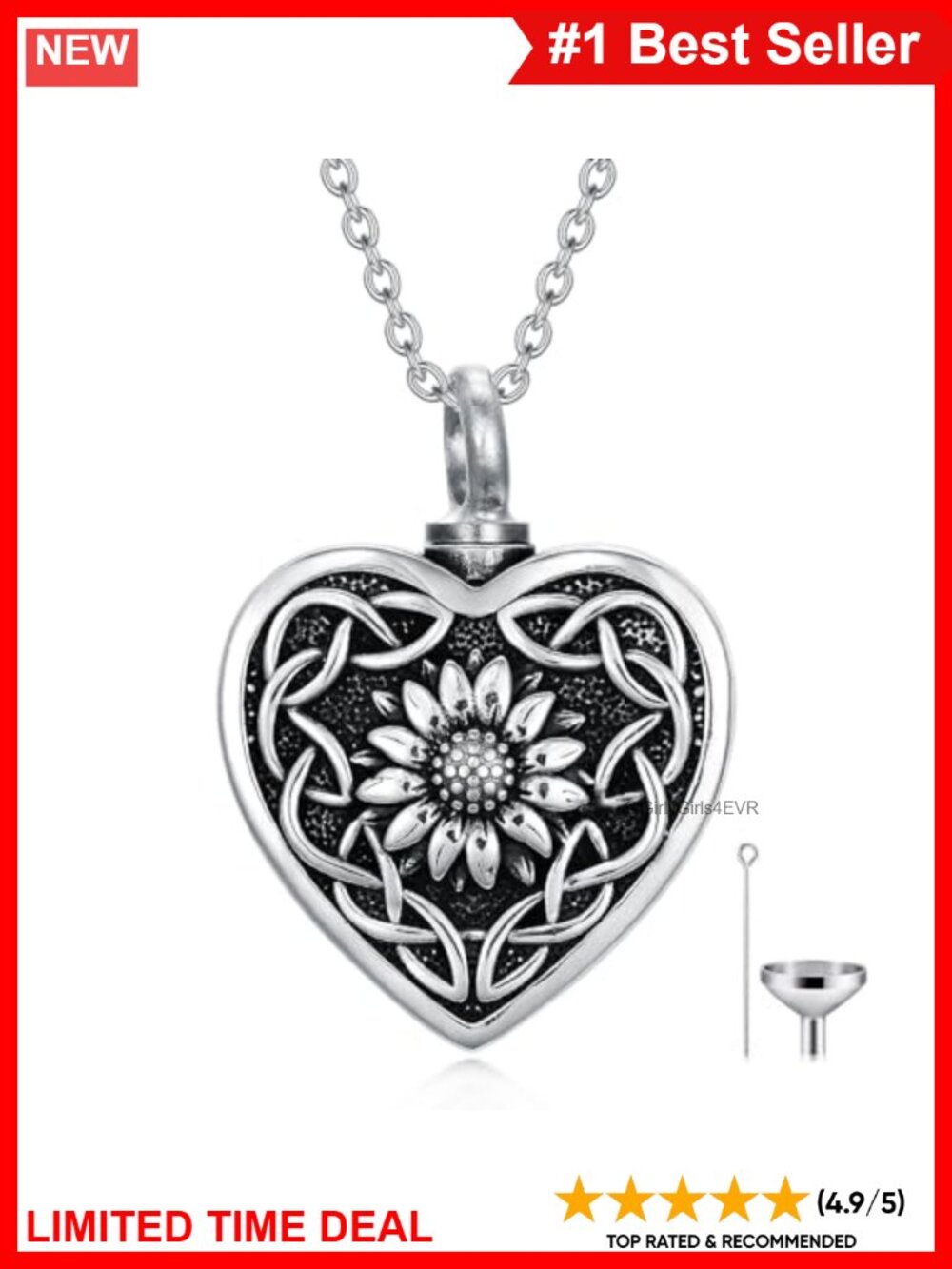 925 Sterling Silver Urn Necklace for Ashes Memorial Cremation Jewelry